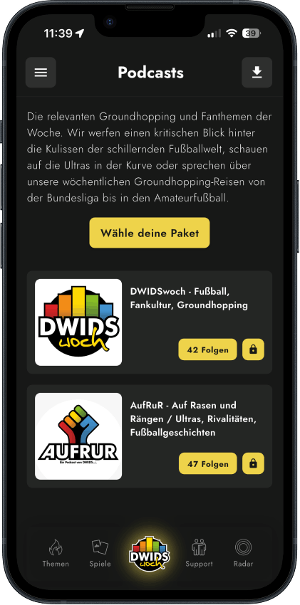 DWIDSwoch-App: Podcast-Folgenübersicht