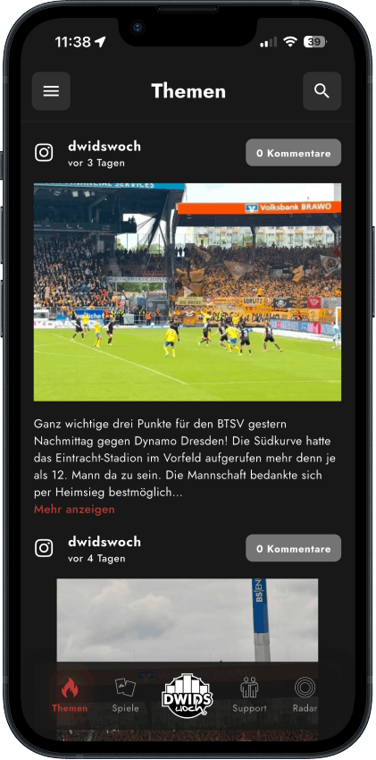 DWIDSwoch-App: Themenübersicht