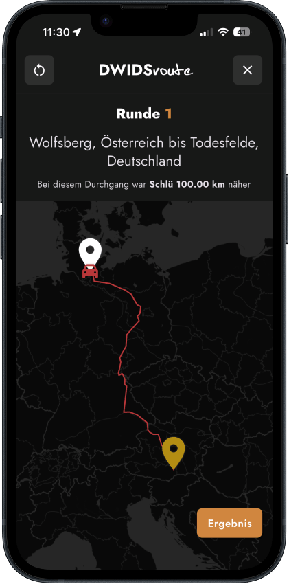 DWIDSroute in der DWIDSwoch-App
